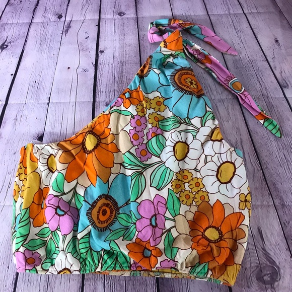 Show Me Your MuMu Tops - NWT SHOW ME YOUR MUMU Heyday One Shoulder Top in COLORFUL Flower Market size L